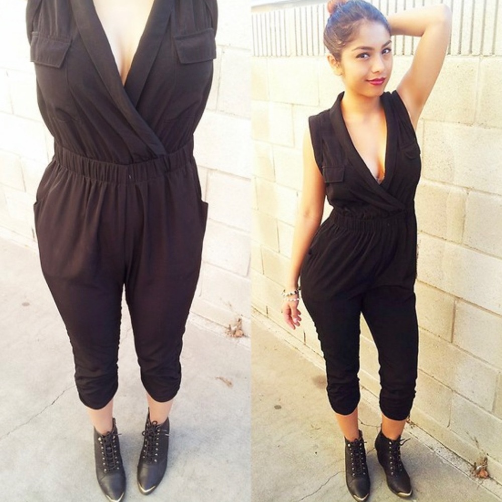 Sparkle & Fade Black Jumpsuit - image 2